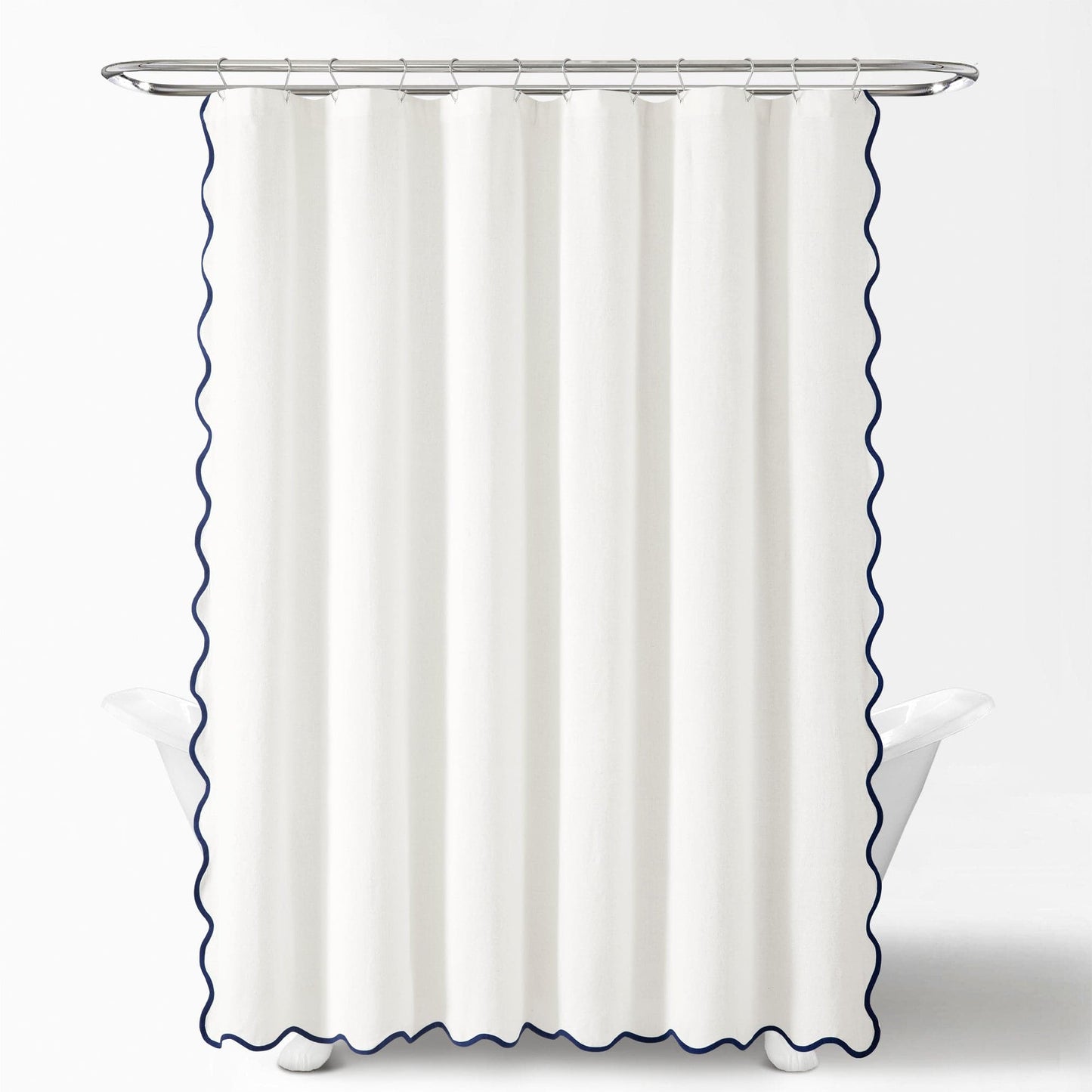 Coastal Chic Scalloped Edge Shower Curtain