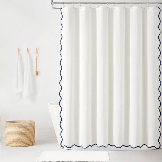 Coastal Chic Scalloped Edge Shower Curtain