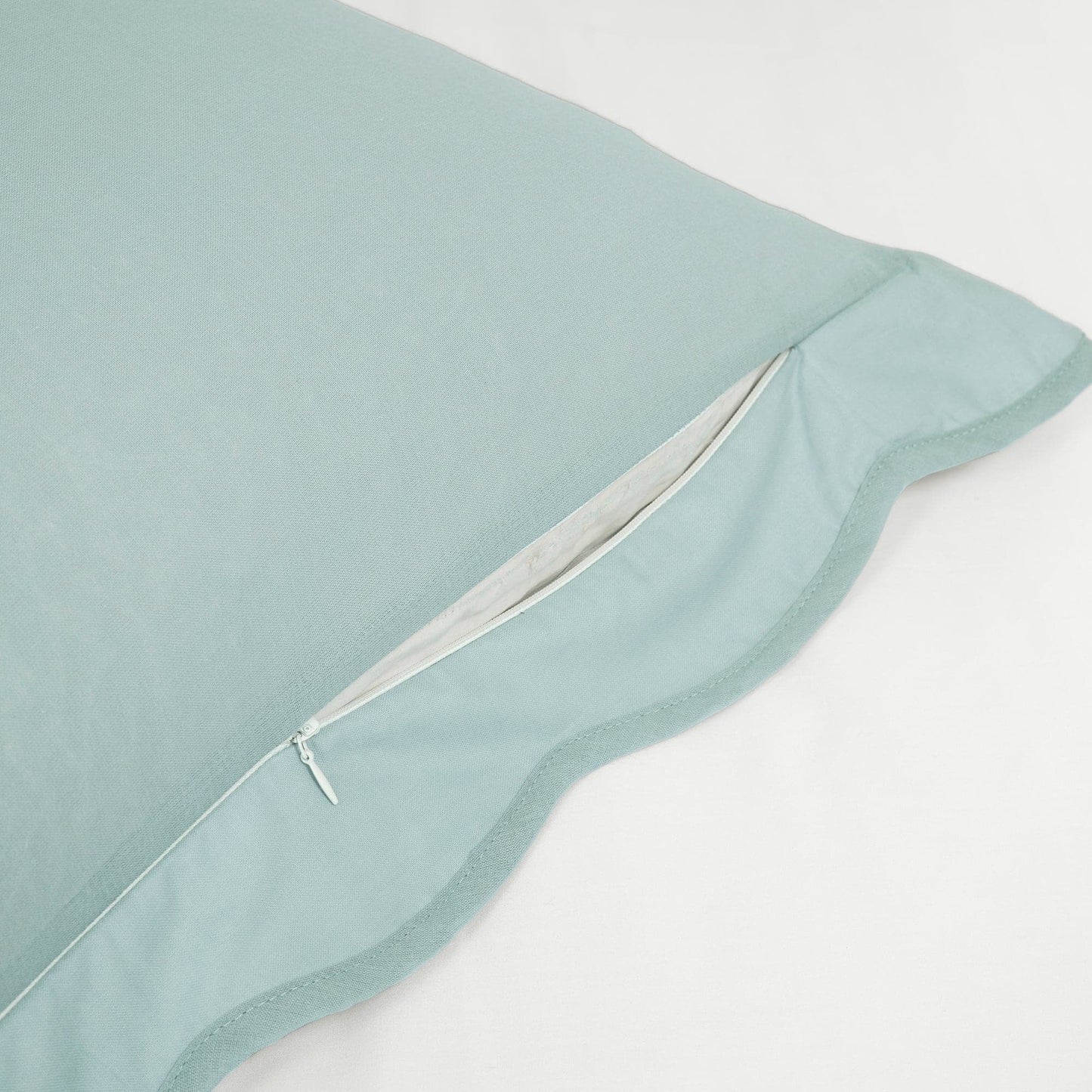 Coastal Chic Scalloped Edge 100% Cotton Reversible Duvet Cover Set