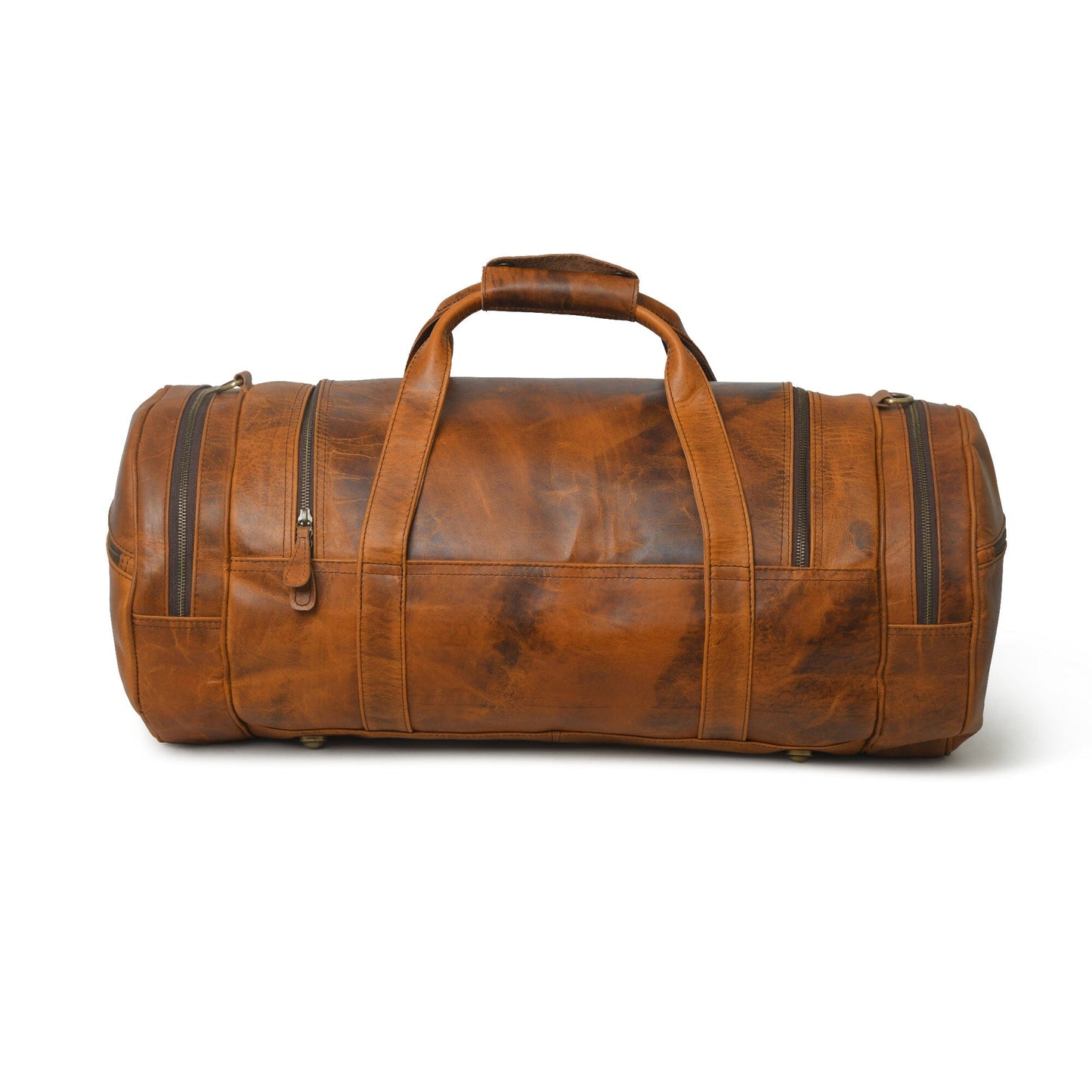 Leather Gym Travel Bag, Round