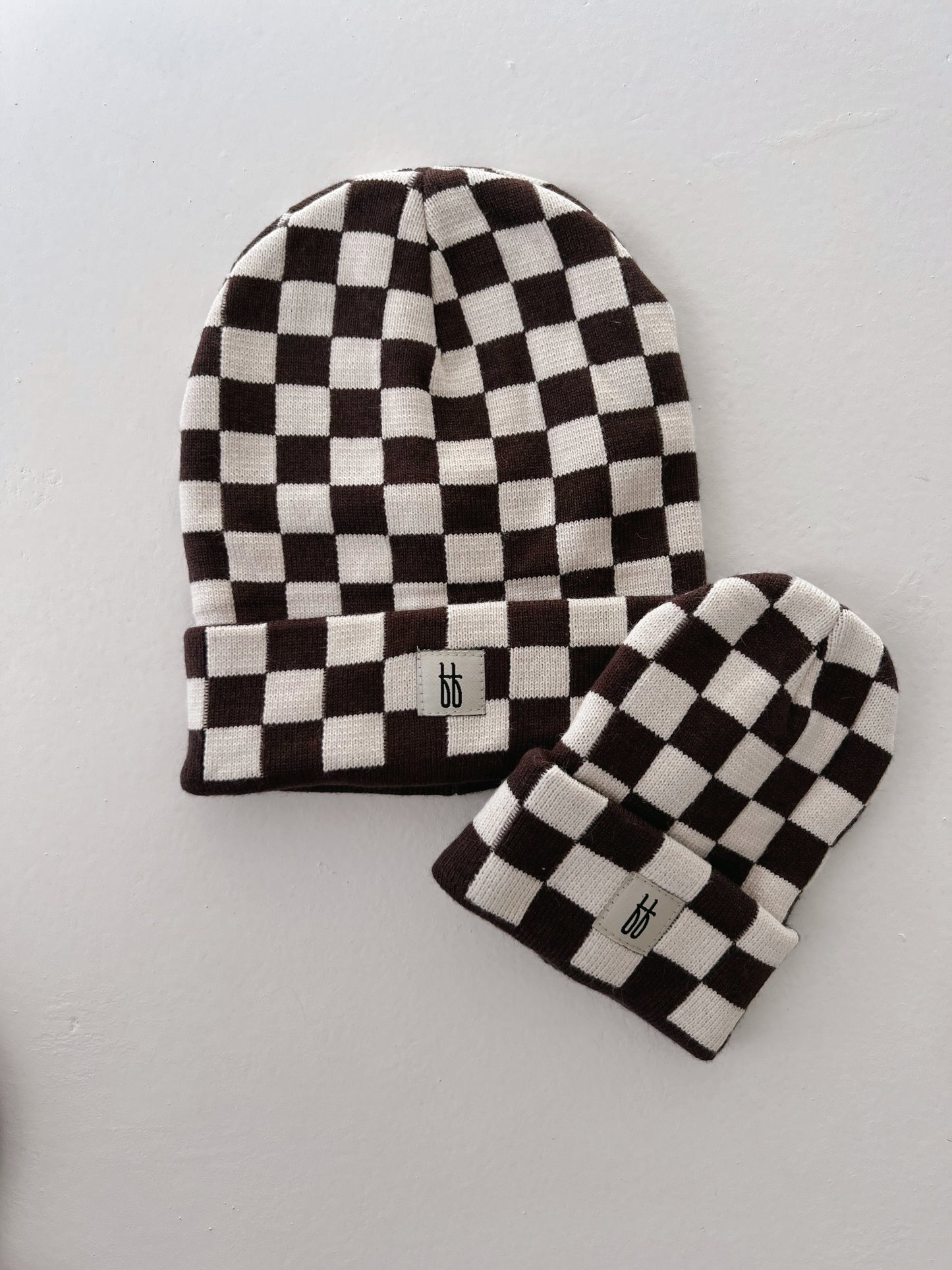 Coffee & Cream Checkerboard | Beanie