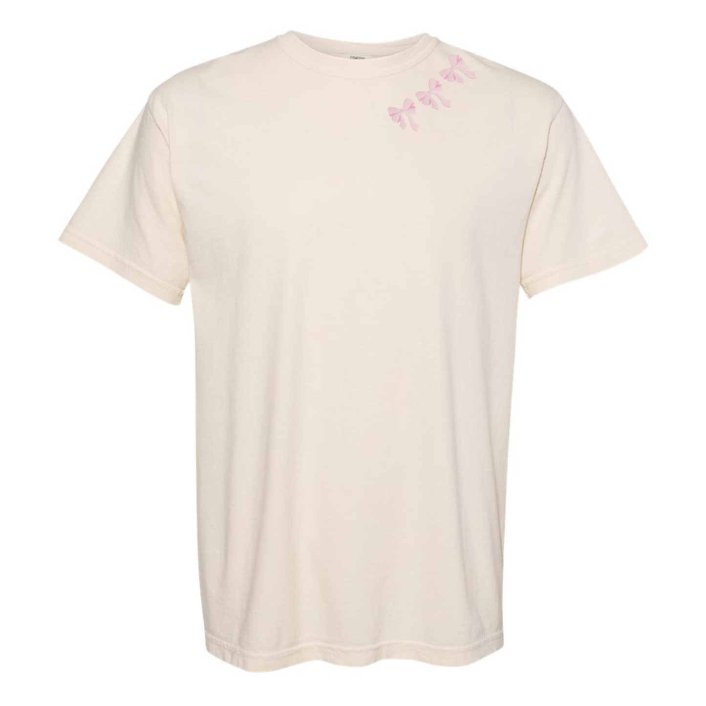 Embroidered 'Bow Collar' T-Shirt