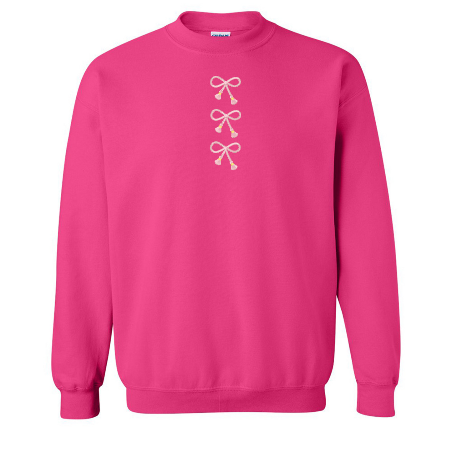 Embroidered Tasseled 'Bows' Sweatshirt