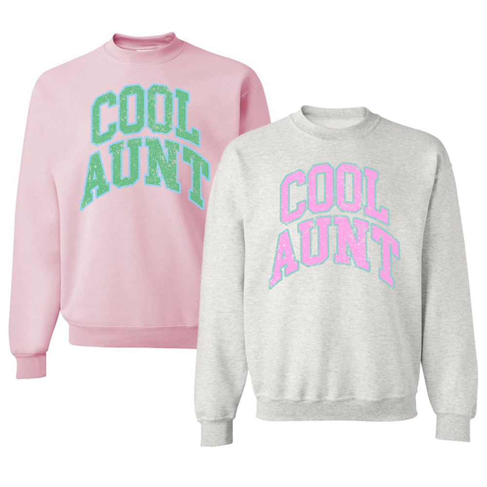 'Varsity Cool Aunt' Crewneck Sweatshirt