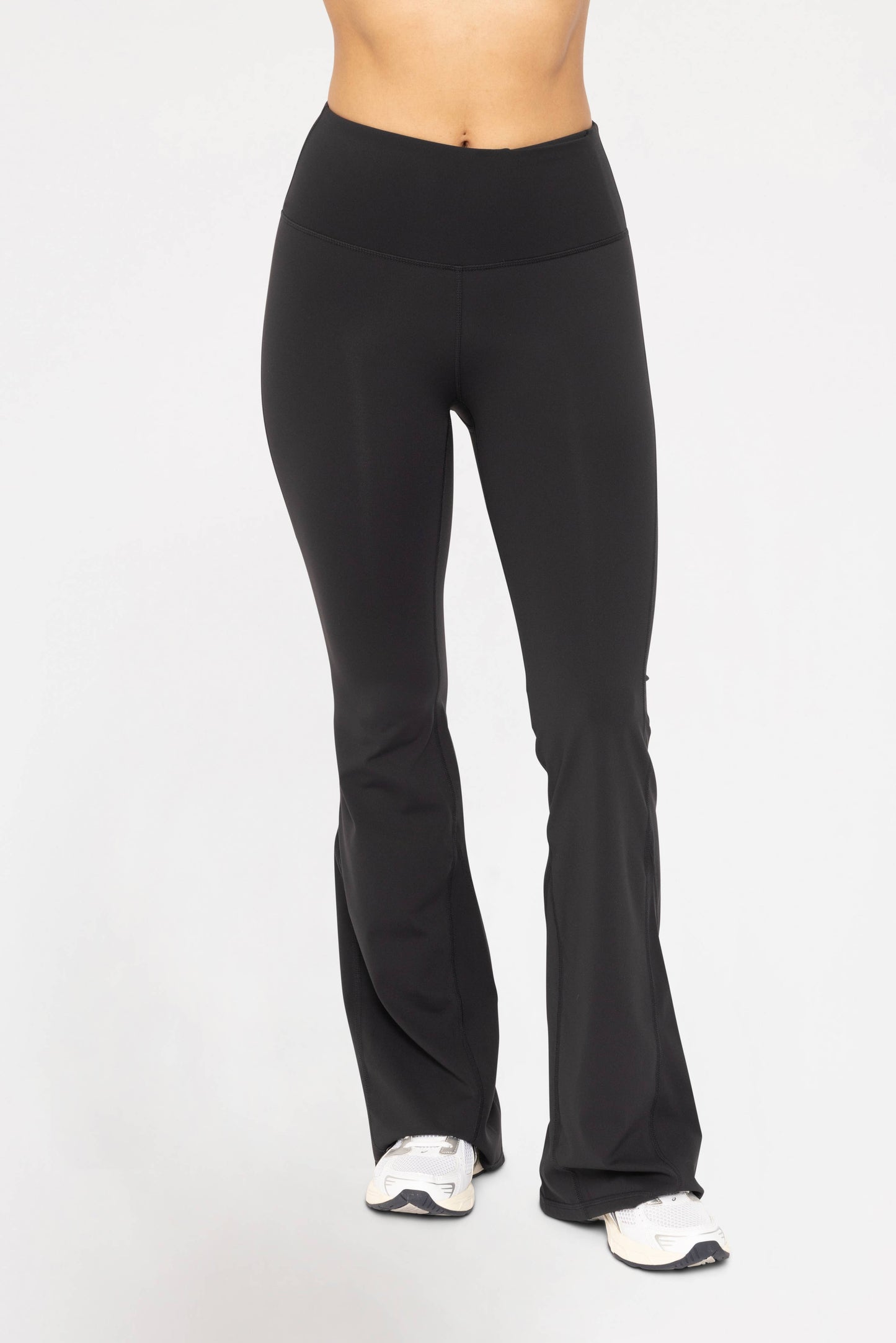 Mono B - BRONZE - Lycra-Blend High-Waisted Flare Leggings