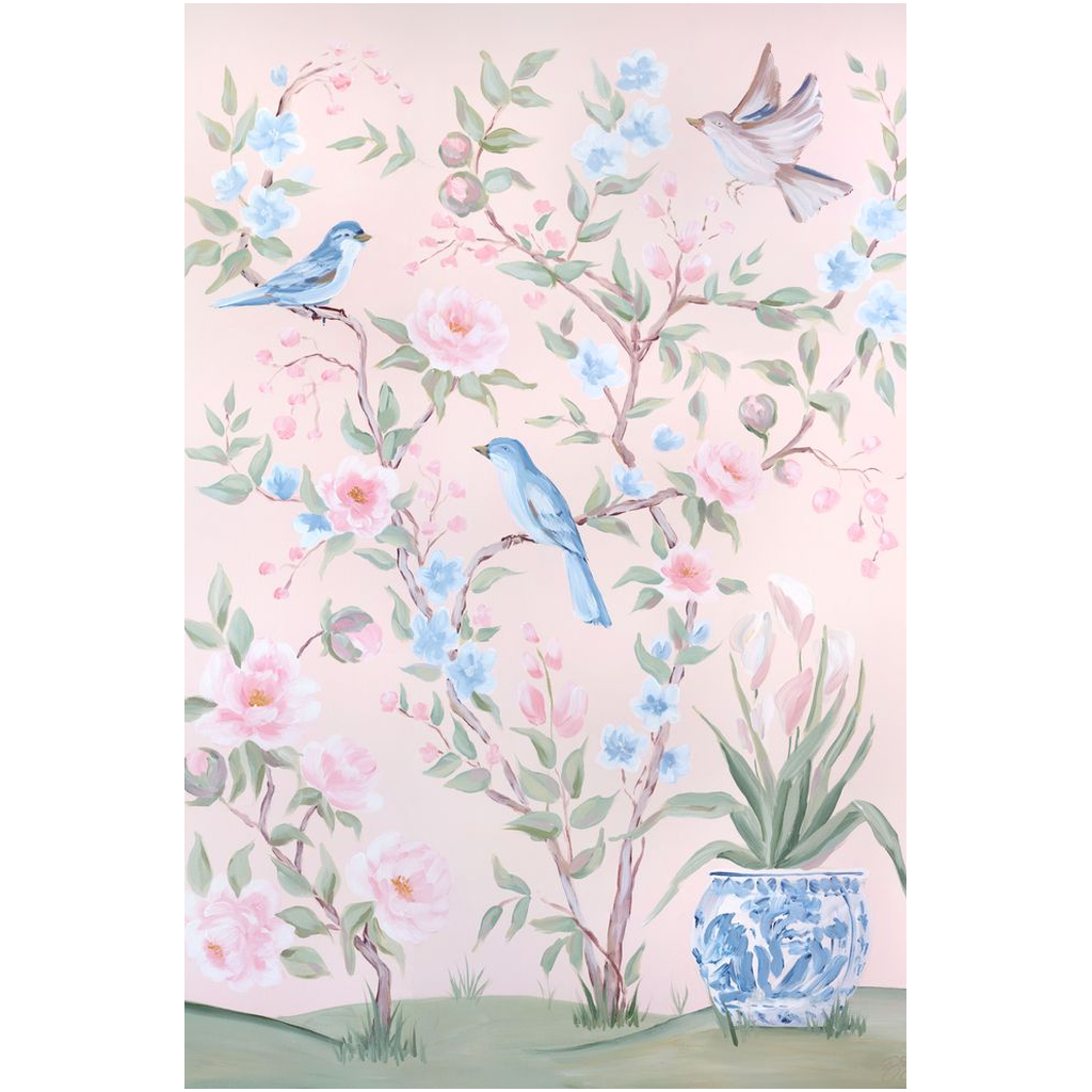 Blush Chinoiserie No. 2, a fine art print on canvas