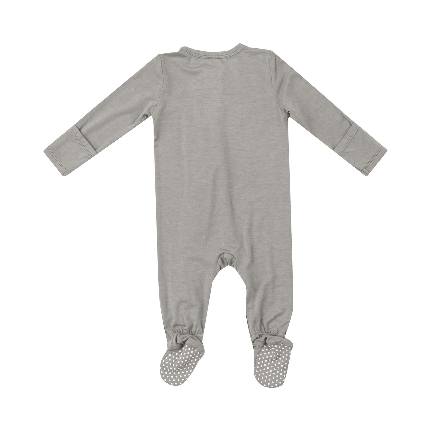 2 Way Zipper Footie - Dove Grey Solid