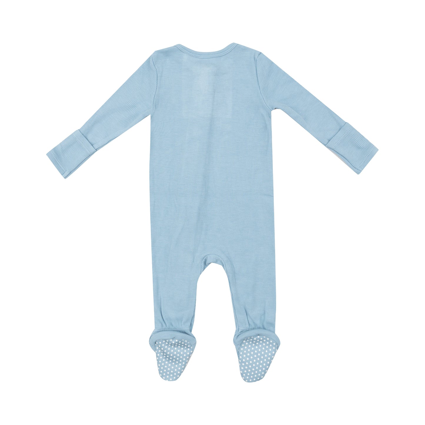 2 Way Zipper Footie - Dream Blue Rib