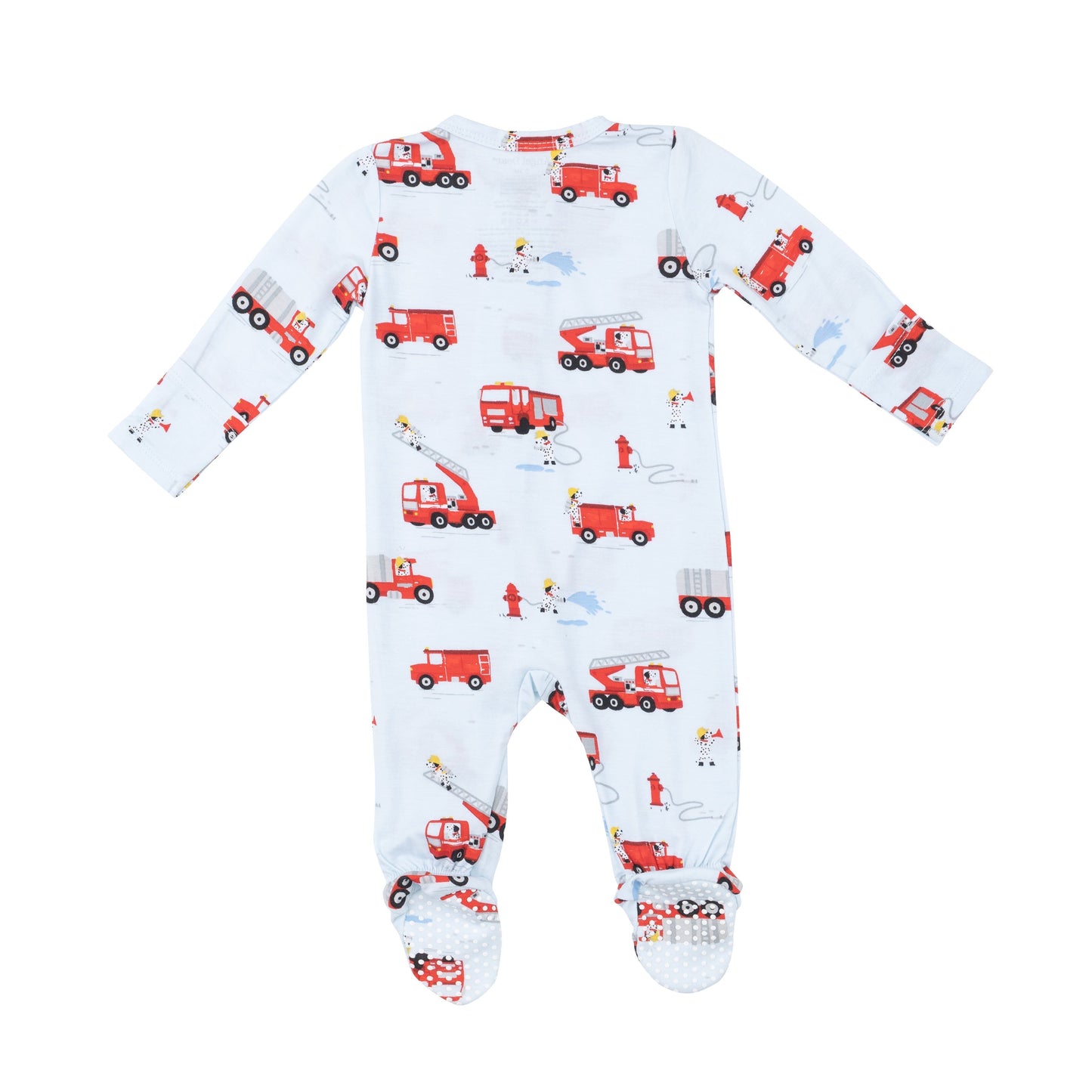 2 Way Zipper Footie - Firetruck Dalmations