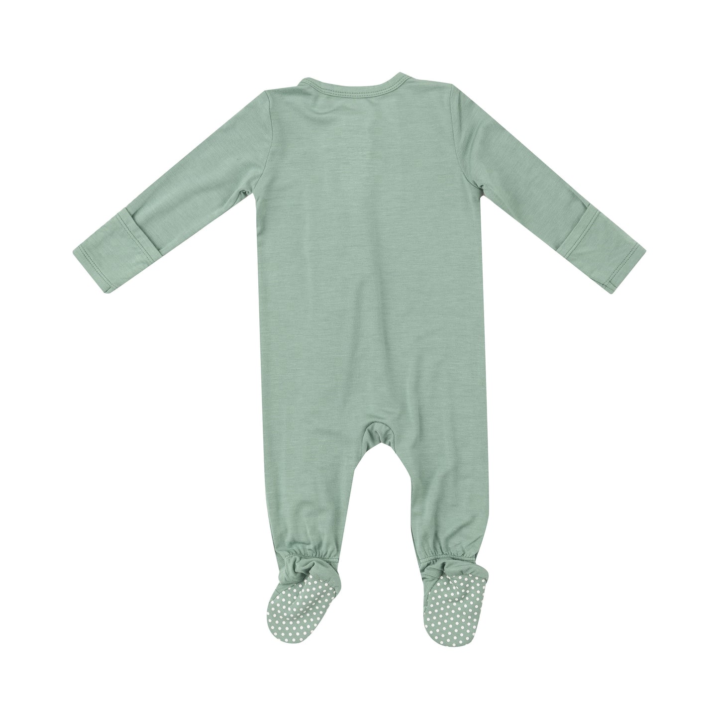 2 Way Zipper Footie - Frosty Green Solid