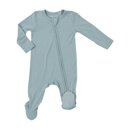 2 Way Zipper Footie - Gray Mist Solid