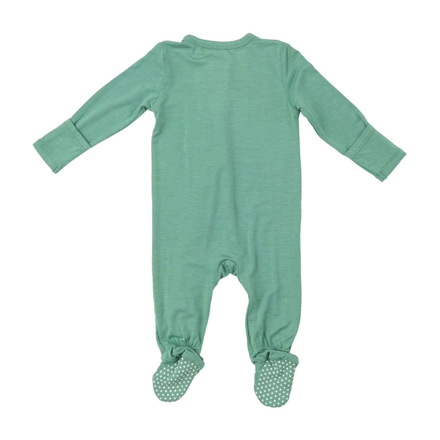 2 Way Zipper Footie - Malachite Green Solid