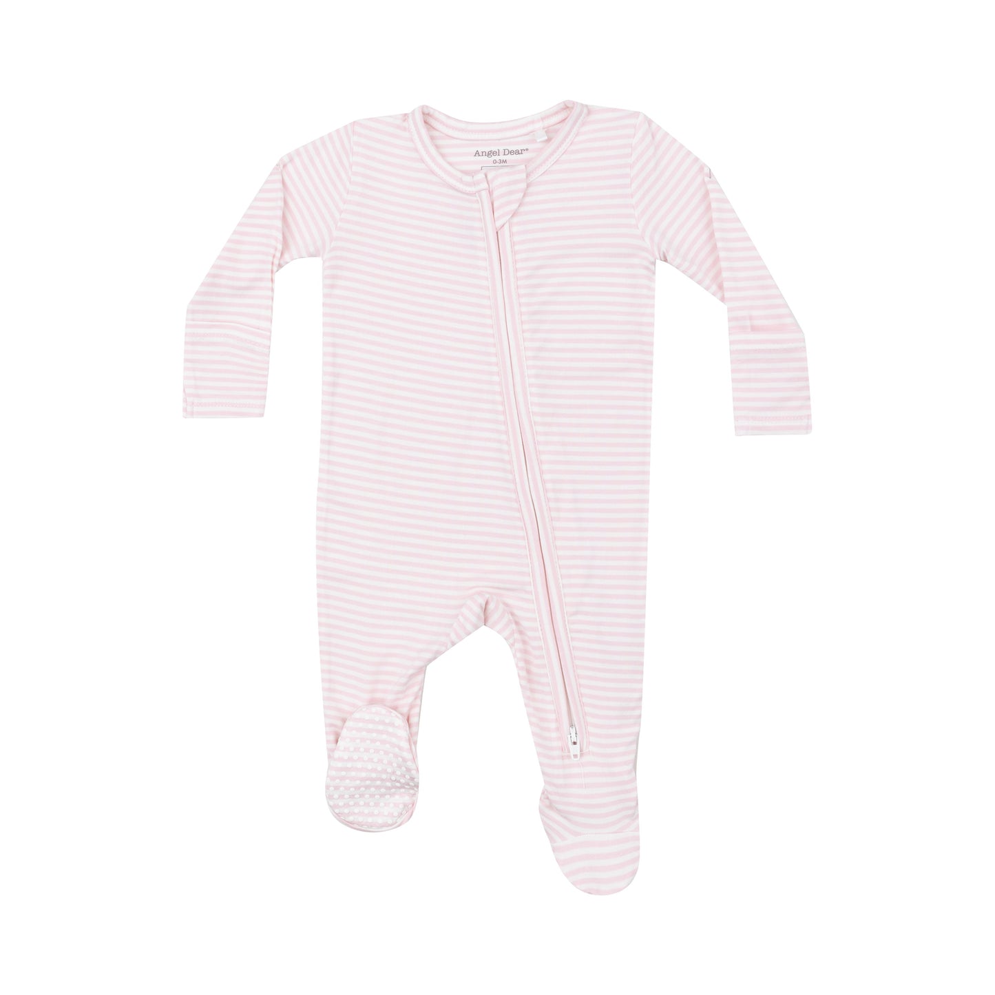 2 Way Zipper Footie - Pink Stripe