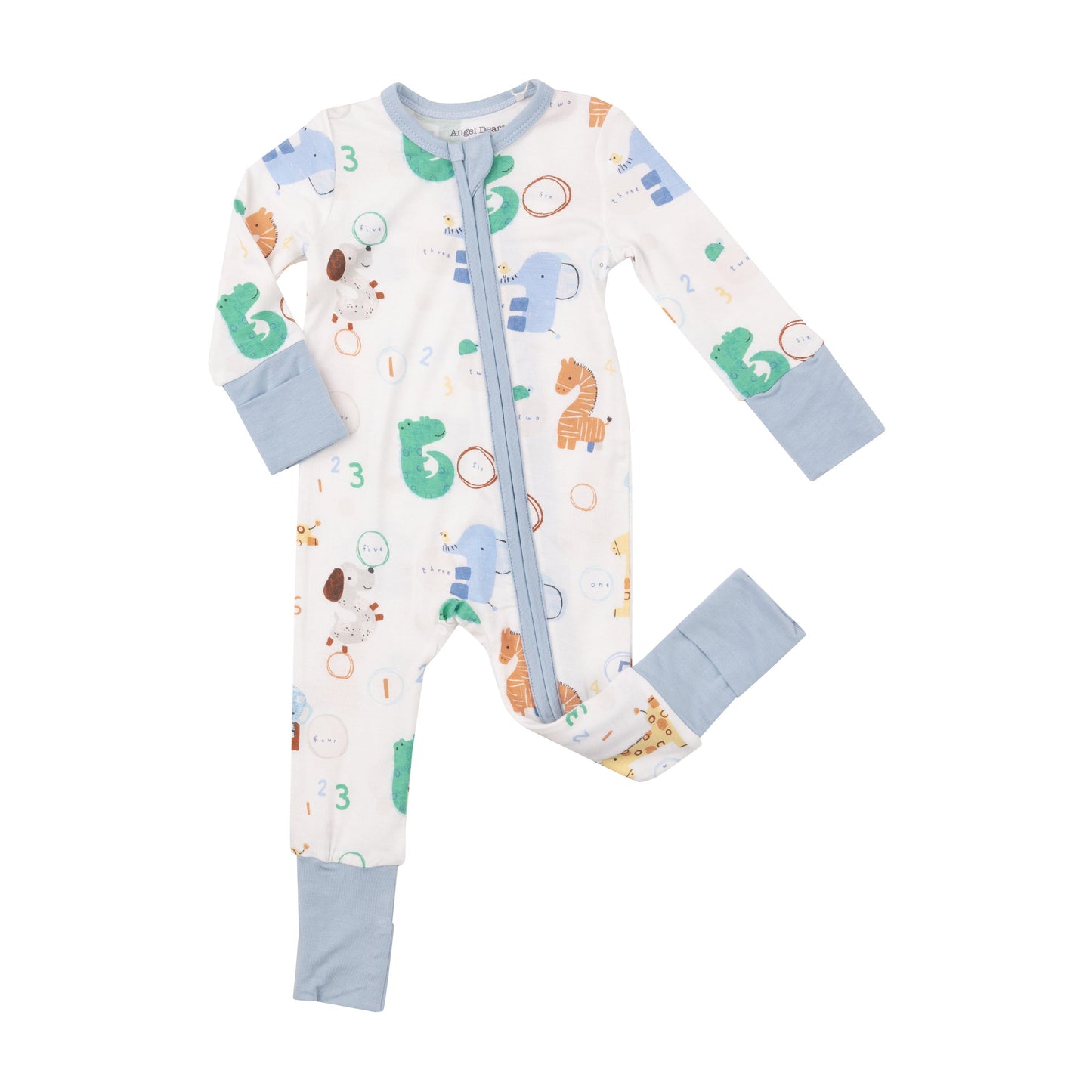 2 Way Zipper Romper - Animal Numbers