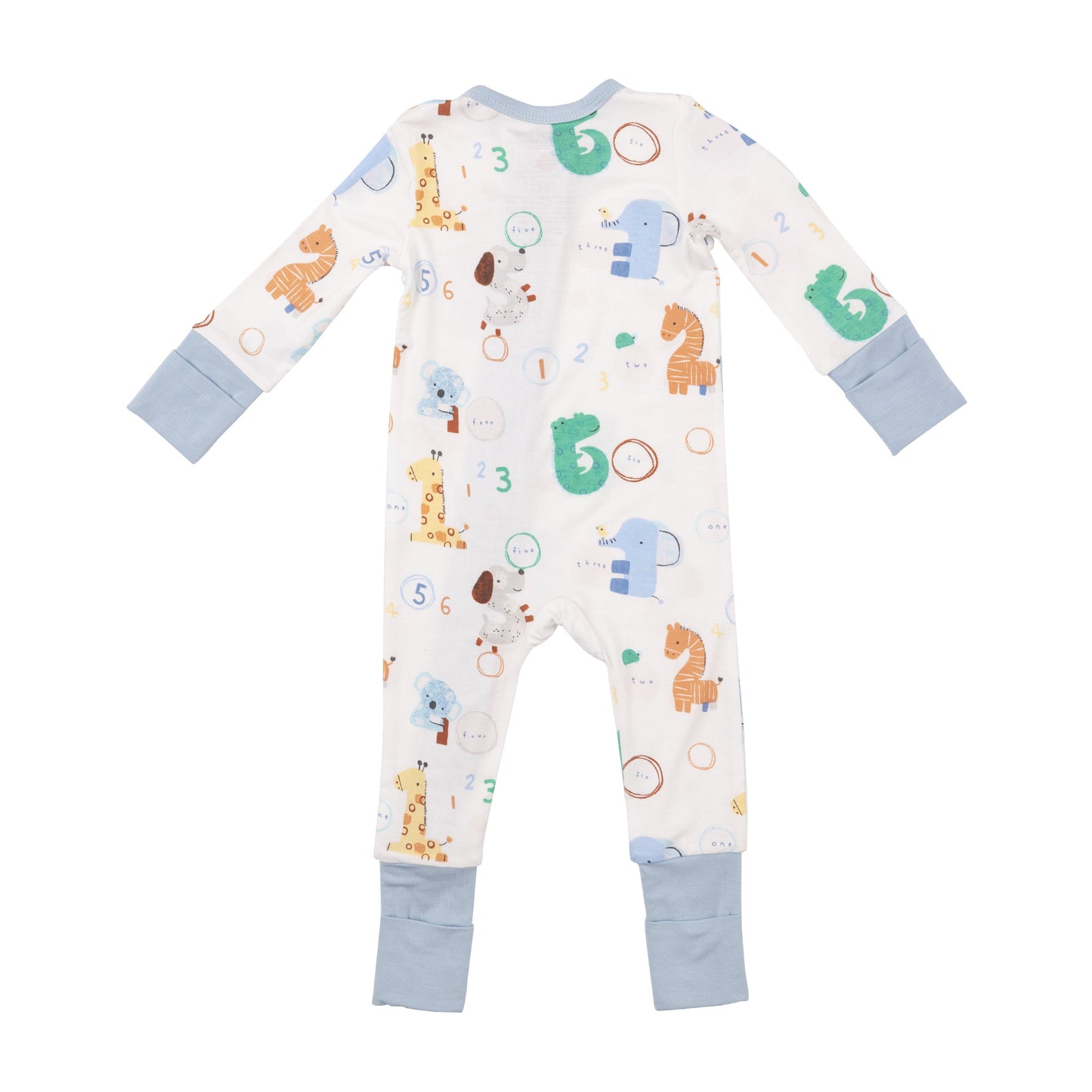 2 Way Zipper Romper - Animal Numbers