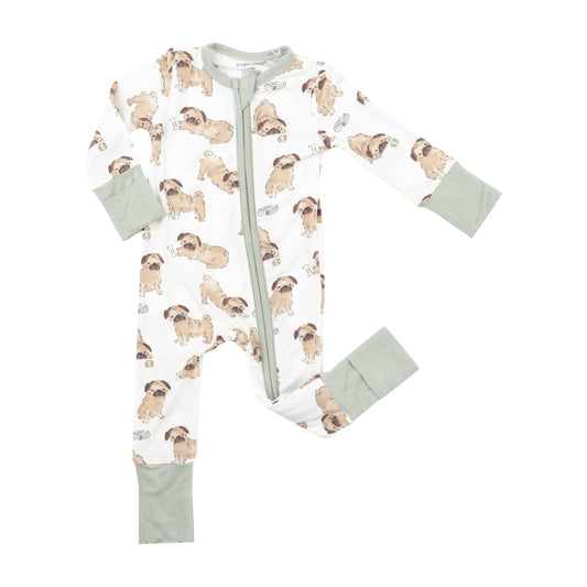 2 Way Zipper Romper - Pugs