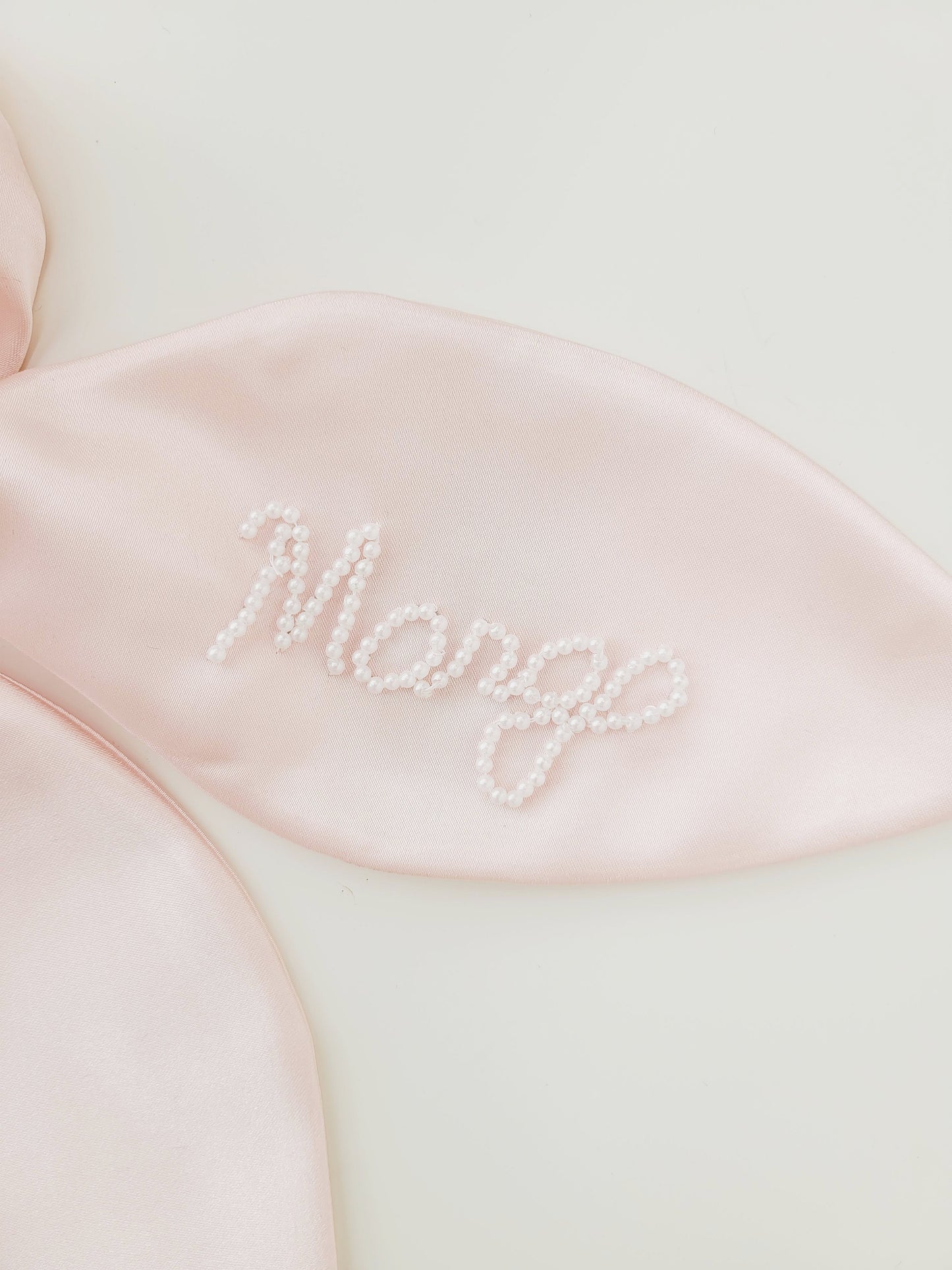 Light Pink Srunchie Name in Pearls