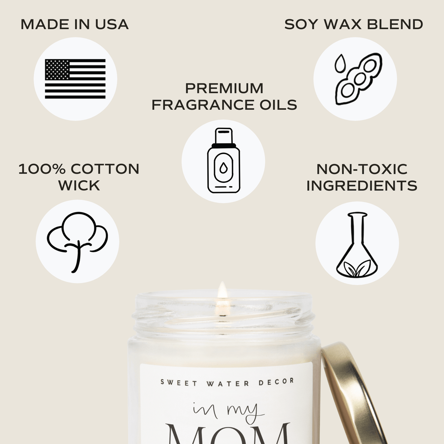 In My Mom Era Soy Candle - Clear Jar - 9 oz (Wildflowers and Salt)