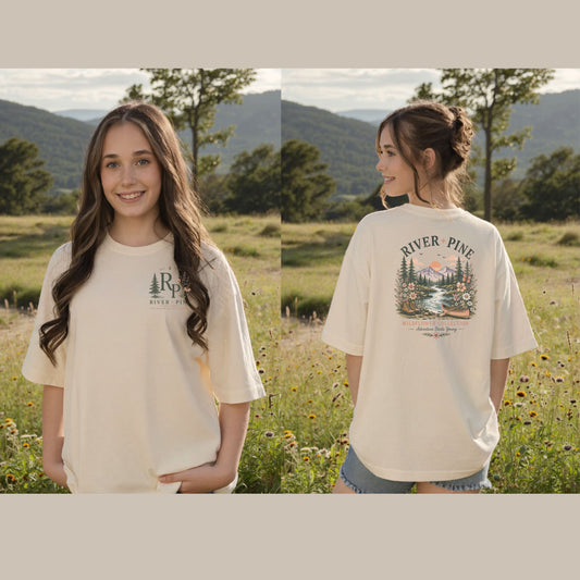 River + Pine Youth T-Shirt — Wildflower Collection Nature Graphic