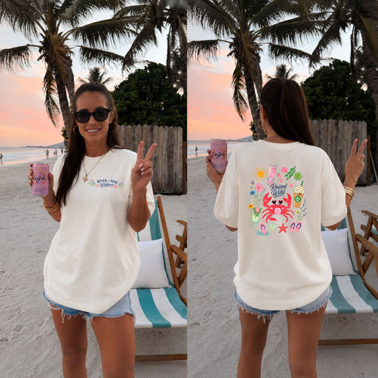 River + Pine Whimsical Beach Logo T-Shirt (Women)