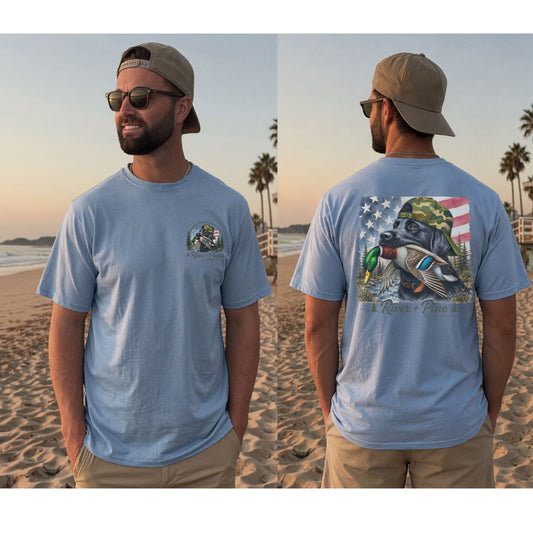 River + Pine Outfitters - Lab and Mallard Patriotic Men's Tee