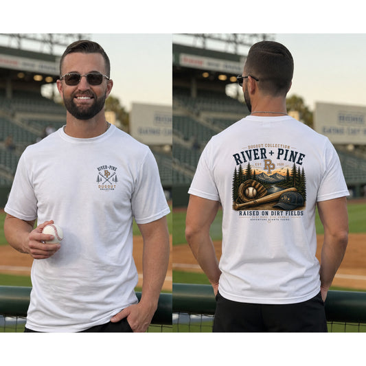 Dugout Collection River + Pine Vintage Baseball Logo T‑Shirt