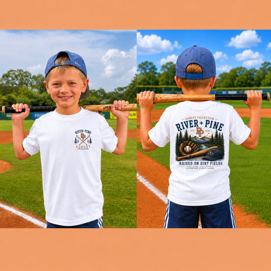 Dugout Collection River + Pine Vintage Baseball Logo Toddler Tshirt