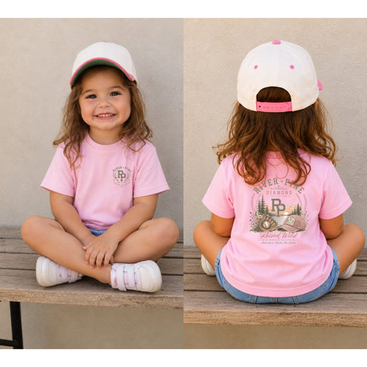 River + Pine Diamond Collection Vintage Baseball Toddler Girl T‑Shirt