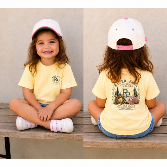 River + Pine Diamond Collection Vintage Softball Toddler Girl T‑Shirt