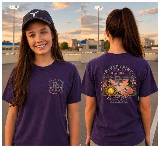 River + Pine Diamond Collection Vintage Softball Youth T‑Shirt