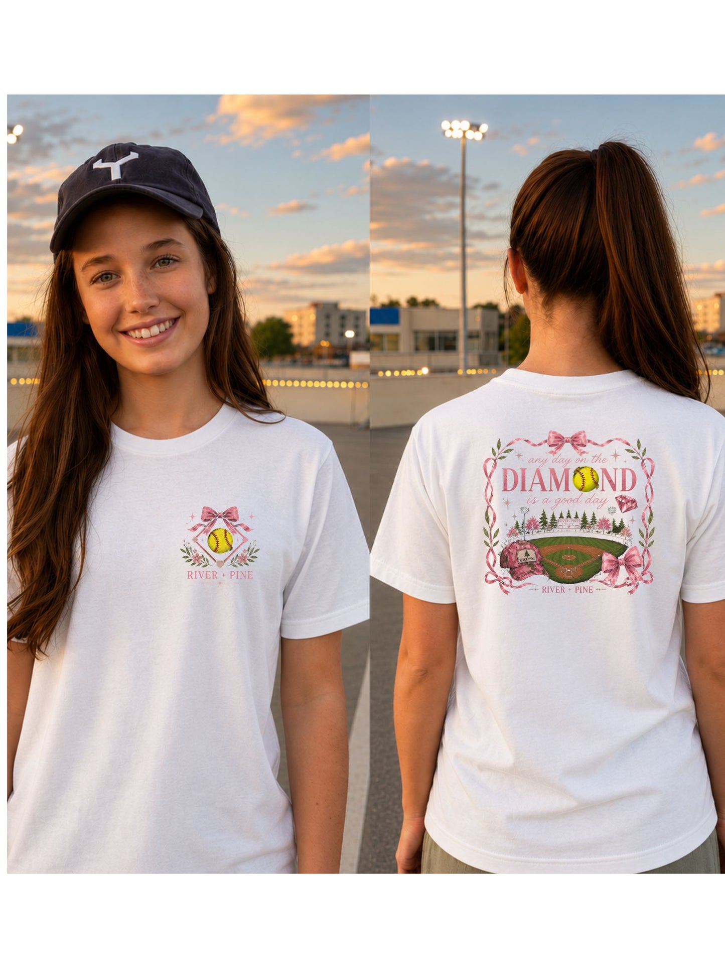 River + Pine - "Anyday on the Diamond is a Good Day" Youth Softball Tee