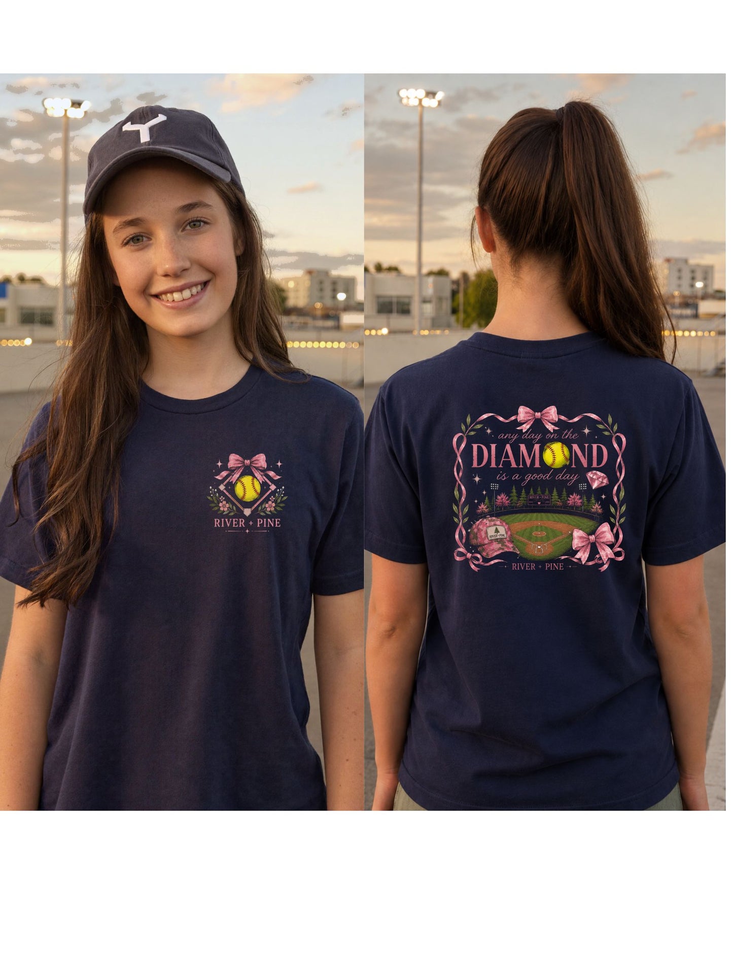 River + Pine - "Anyday on the Diamond is a Good Day" Youth Softball Tee