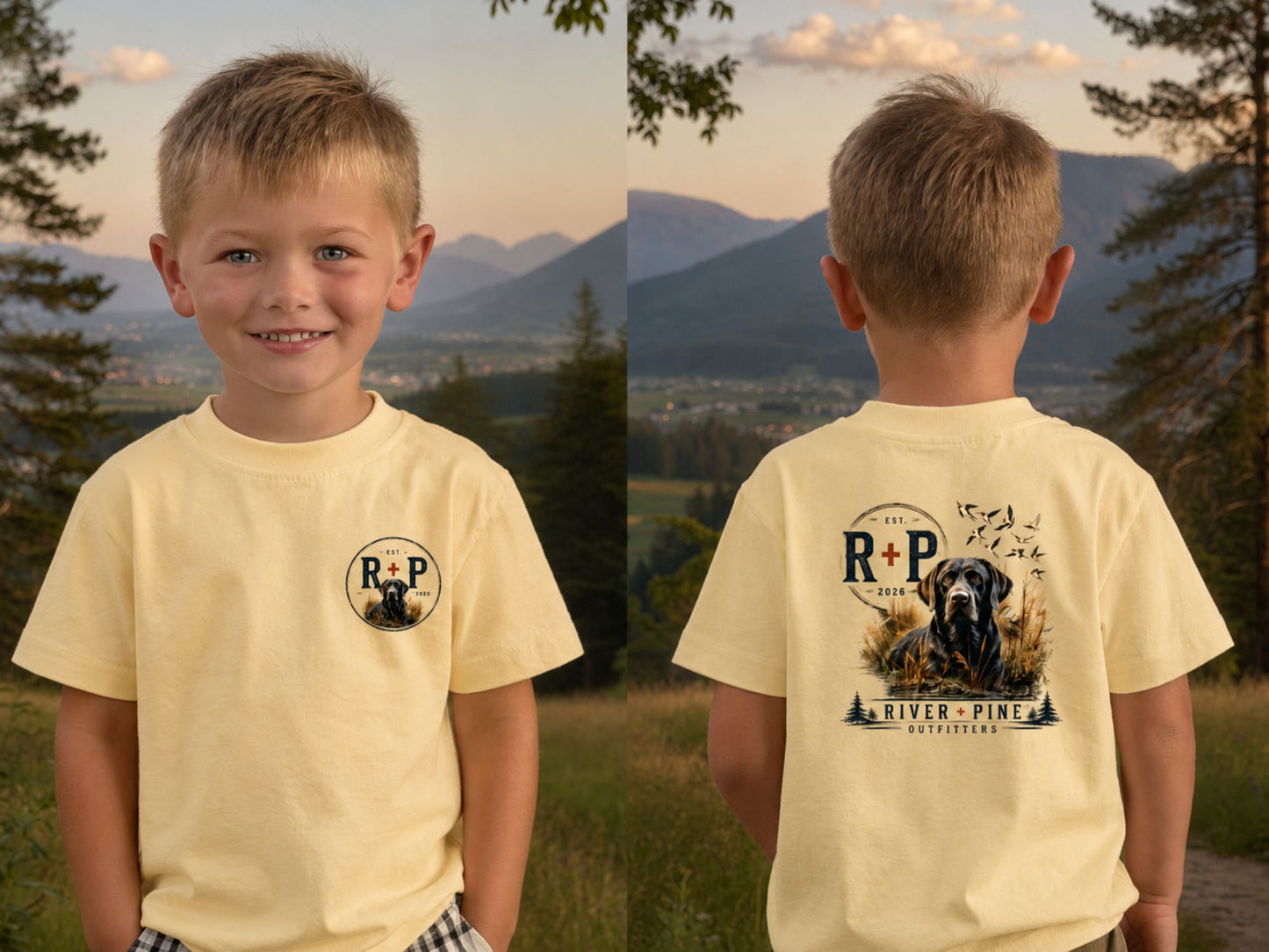 River & Pine Black Dog in Reeds Toddler Graphic Tee (R+P)