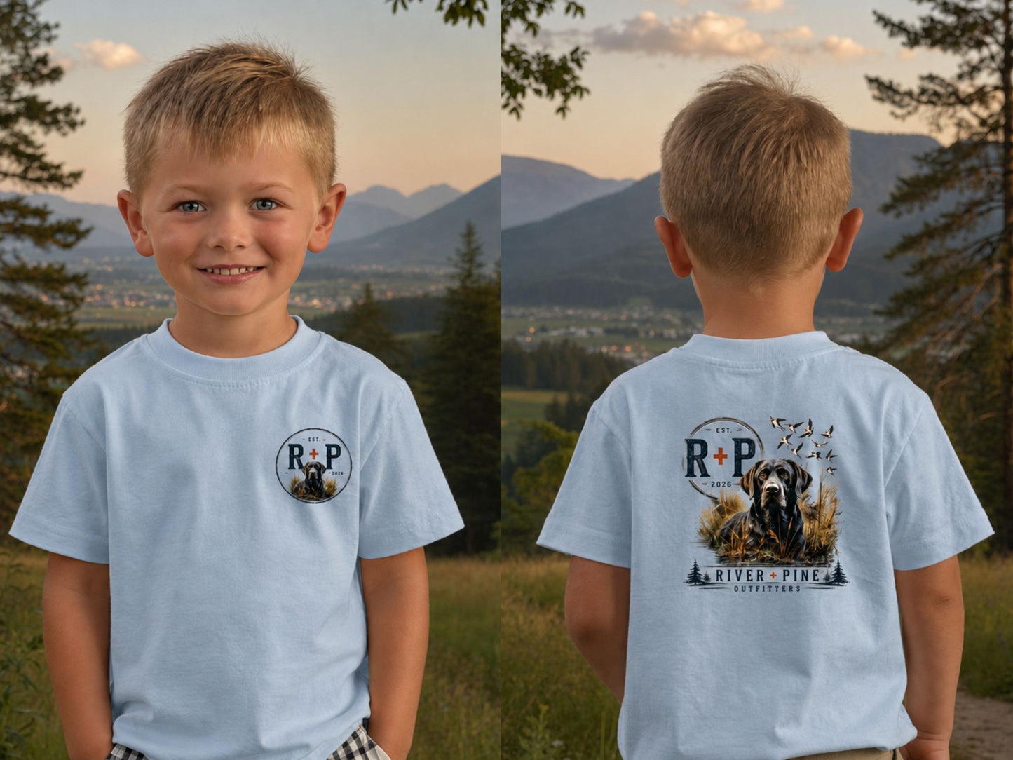 River & Pine Black Dog in Reeds Toddler Graphic Tee (R+P)