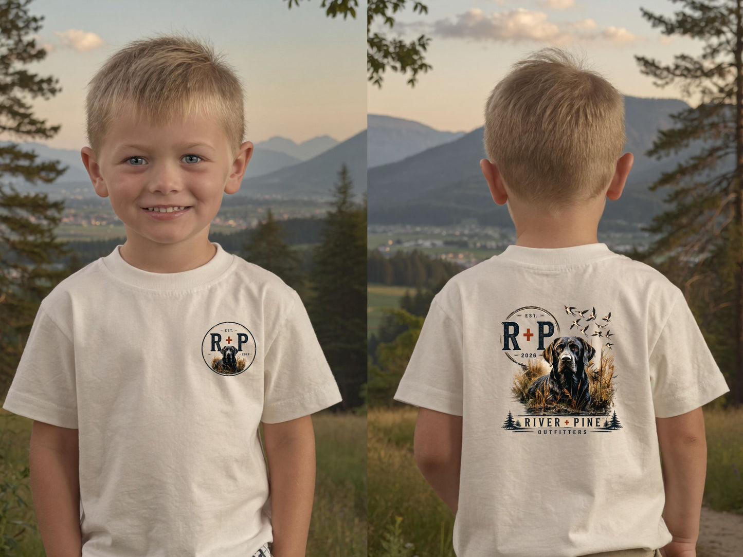 River & Pine Black Dog in Reeds Toddler Graphic Tee (R+P)