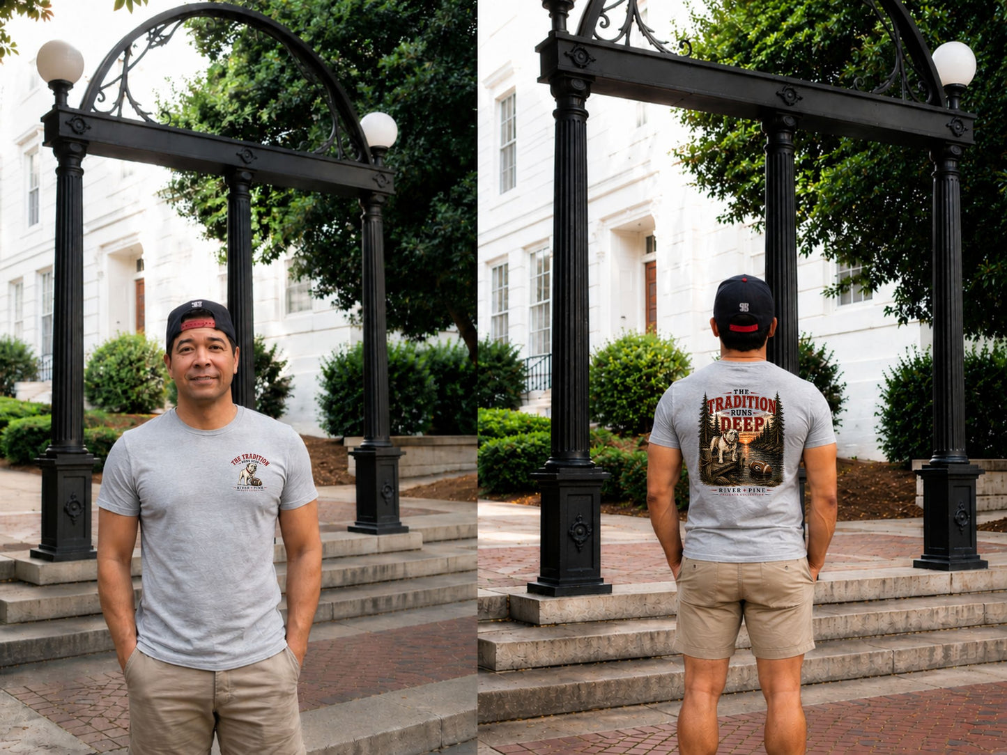 River + Pine - The Tradition Runs Deep UGA Men's T-Shirt