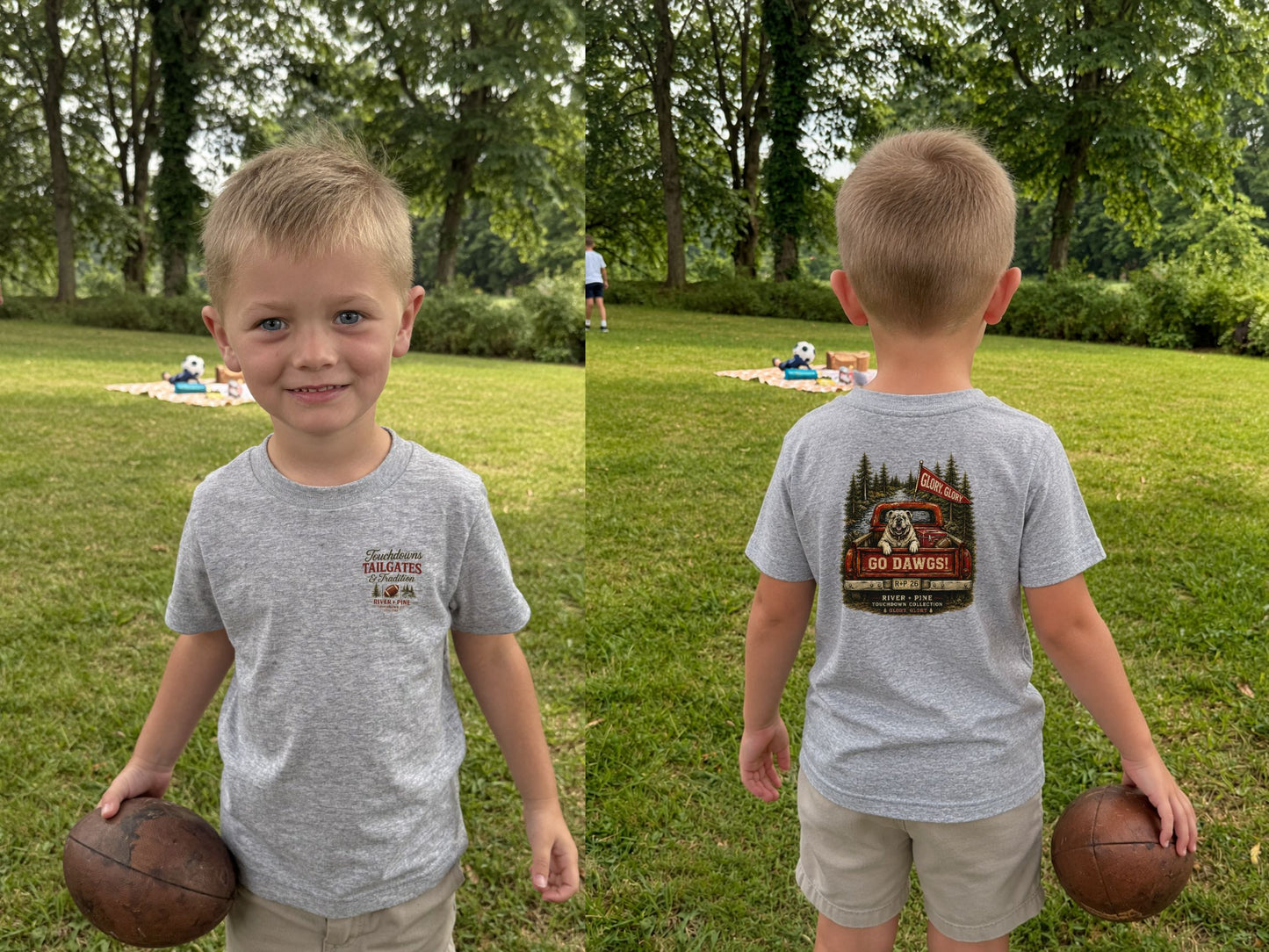 River + Pine Tailgate Collection - Go Dawgs! Toddler T‑Shirt