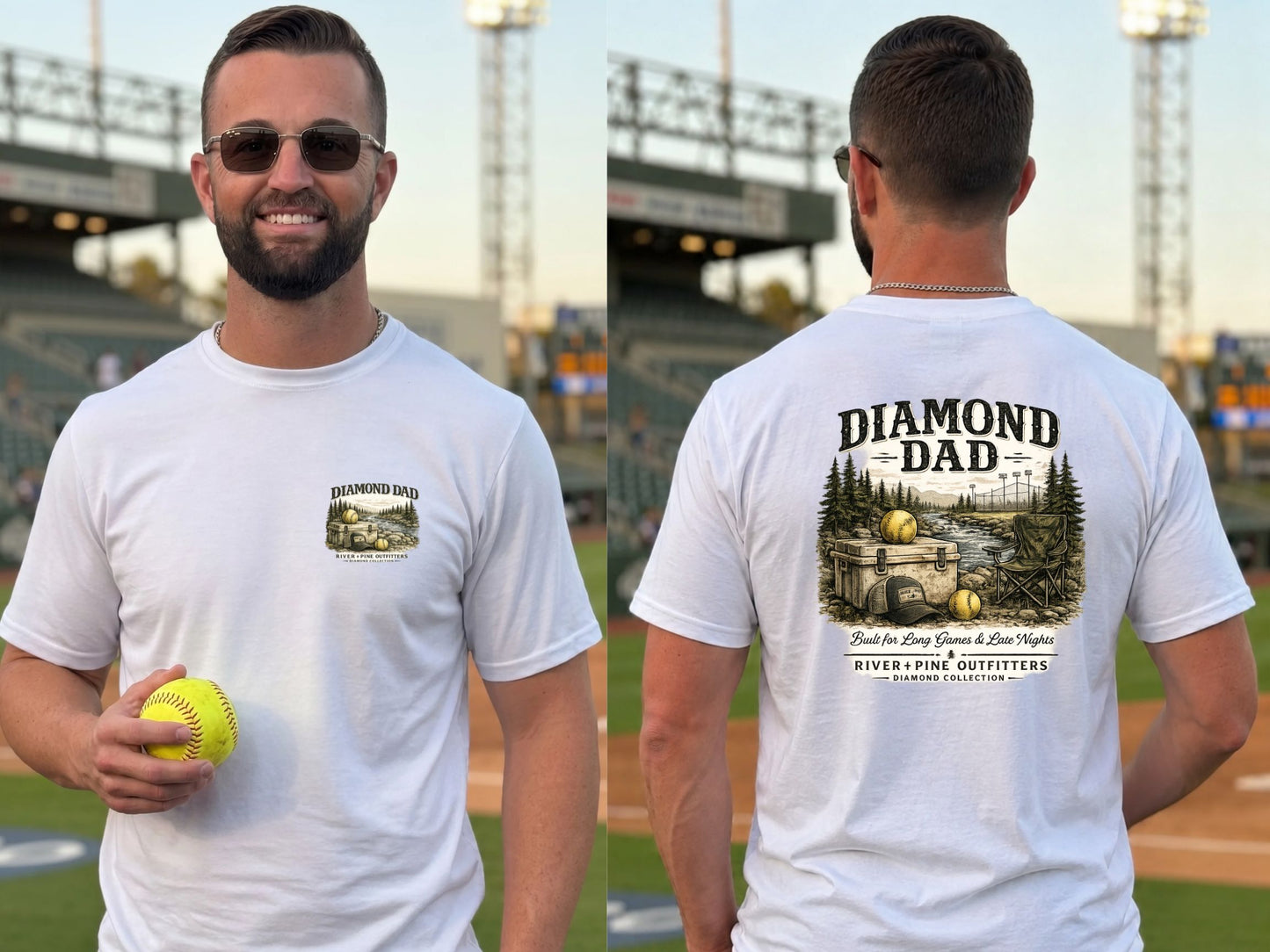 River + Pine - Diamond Dad T-Shirt – Vintage Cooler and Softballs