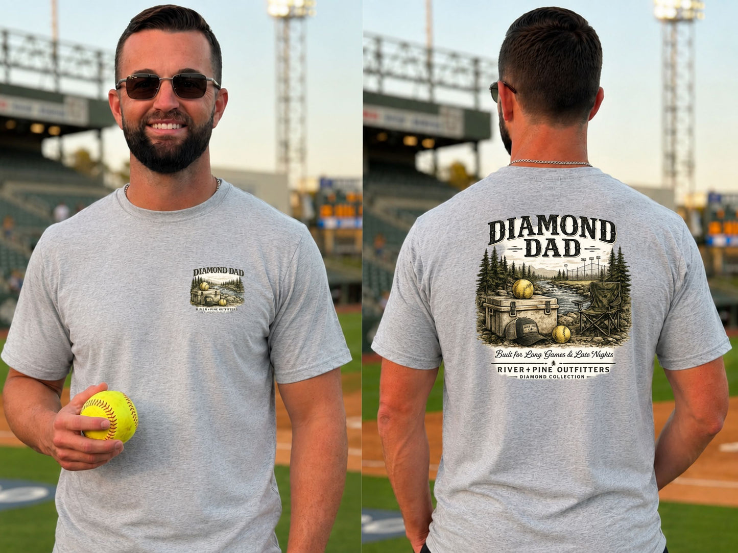 River + Pine - Diamond Dad T-Shirt – Vintage Cooler and Softballs