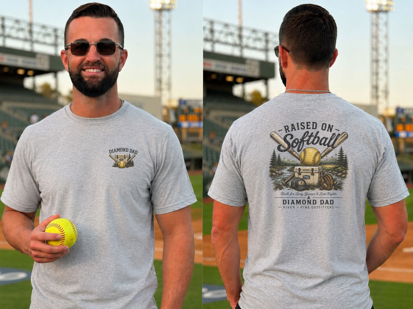 River + Pine - Diamond Dad Tee - Cooler Bats, & Softballs