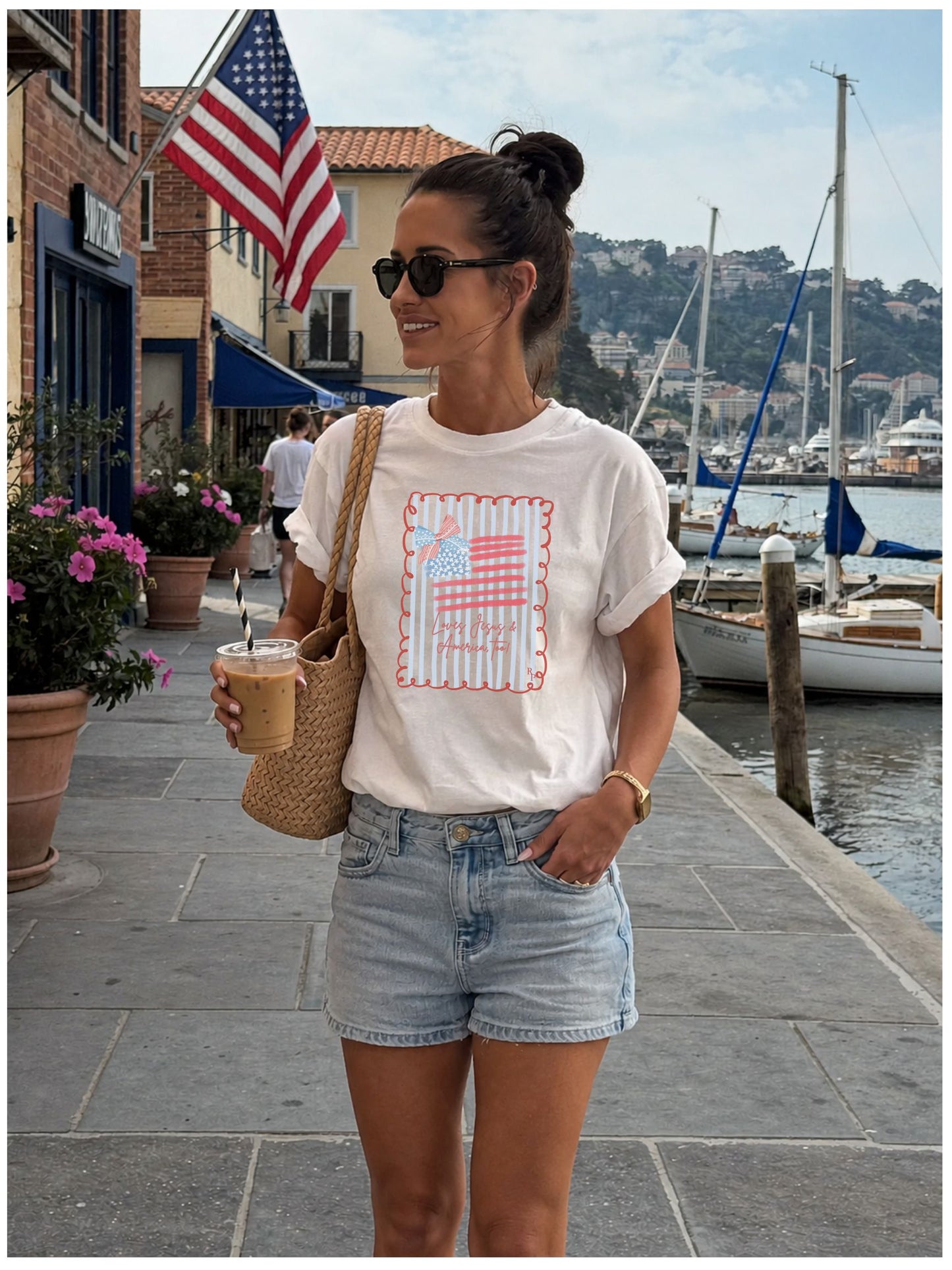 River + Pine - Patriotic Tee - Loves Jesus and America!