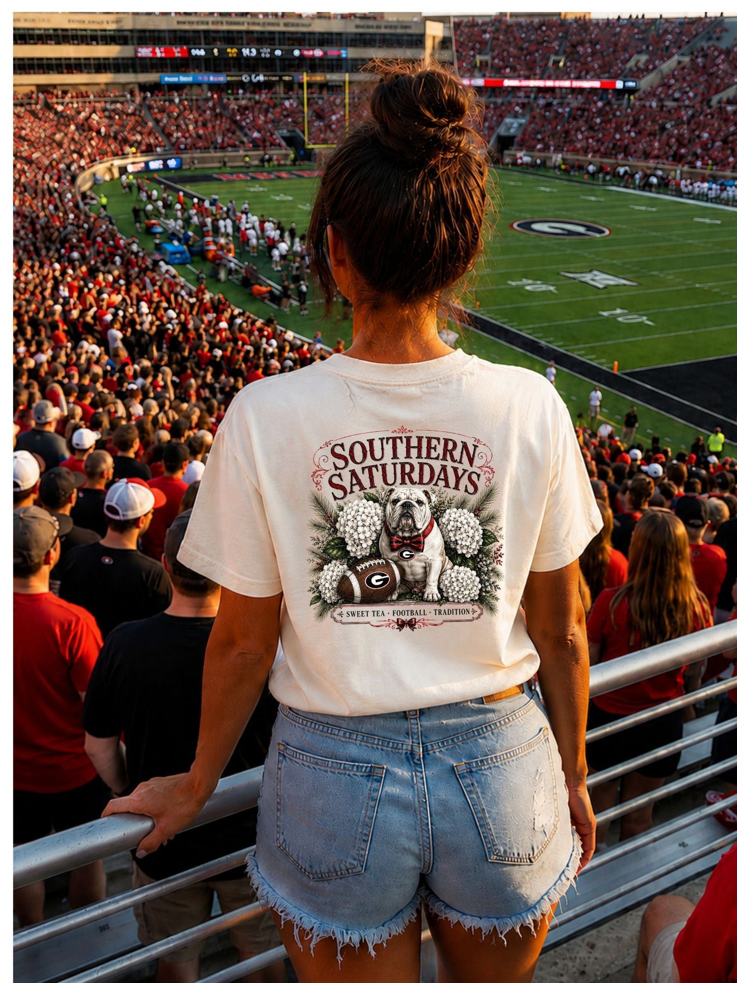 Southern Saturdays with Bulldog T-Shirt - Go Dawgs