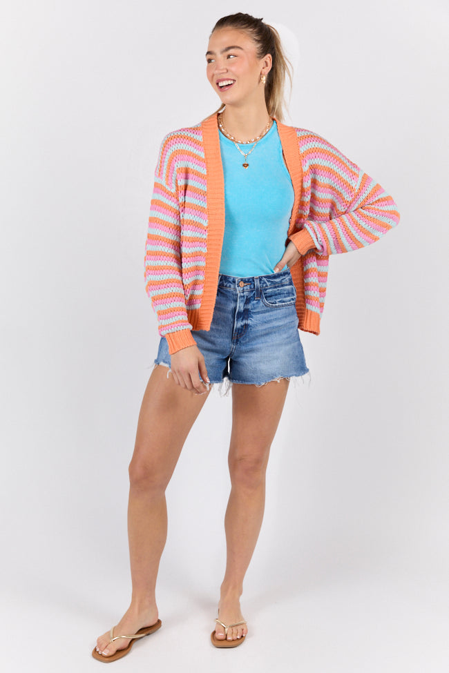 You're My Muse Pink, Orange, and Mint Multi Stripe Cardigan SALE