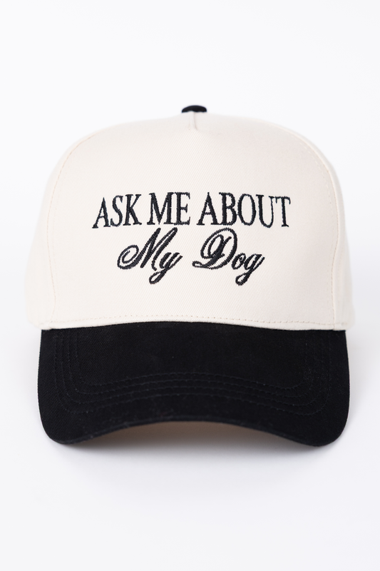 Ask Me About My Dog Black Trucker Hat FINAL SALE
