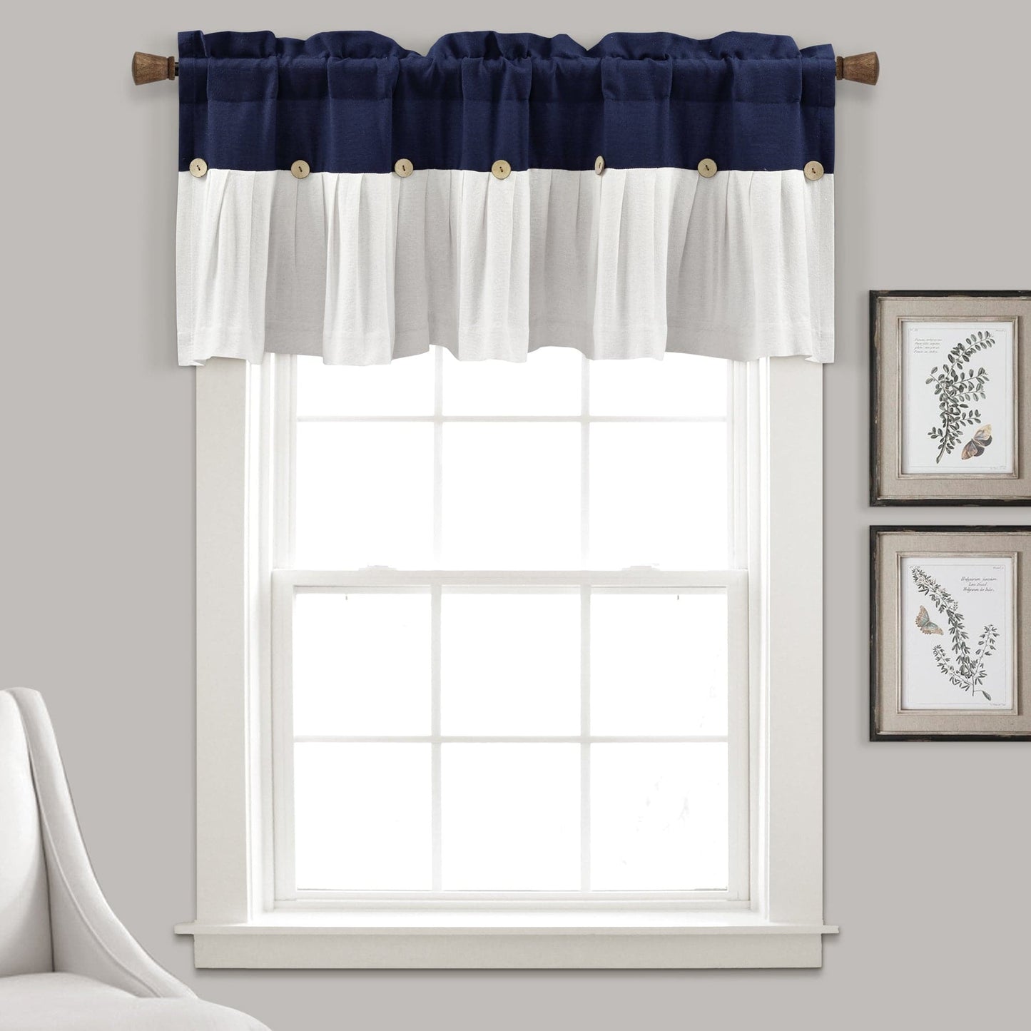 Linen Button Valance