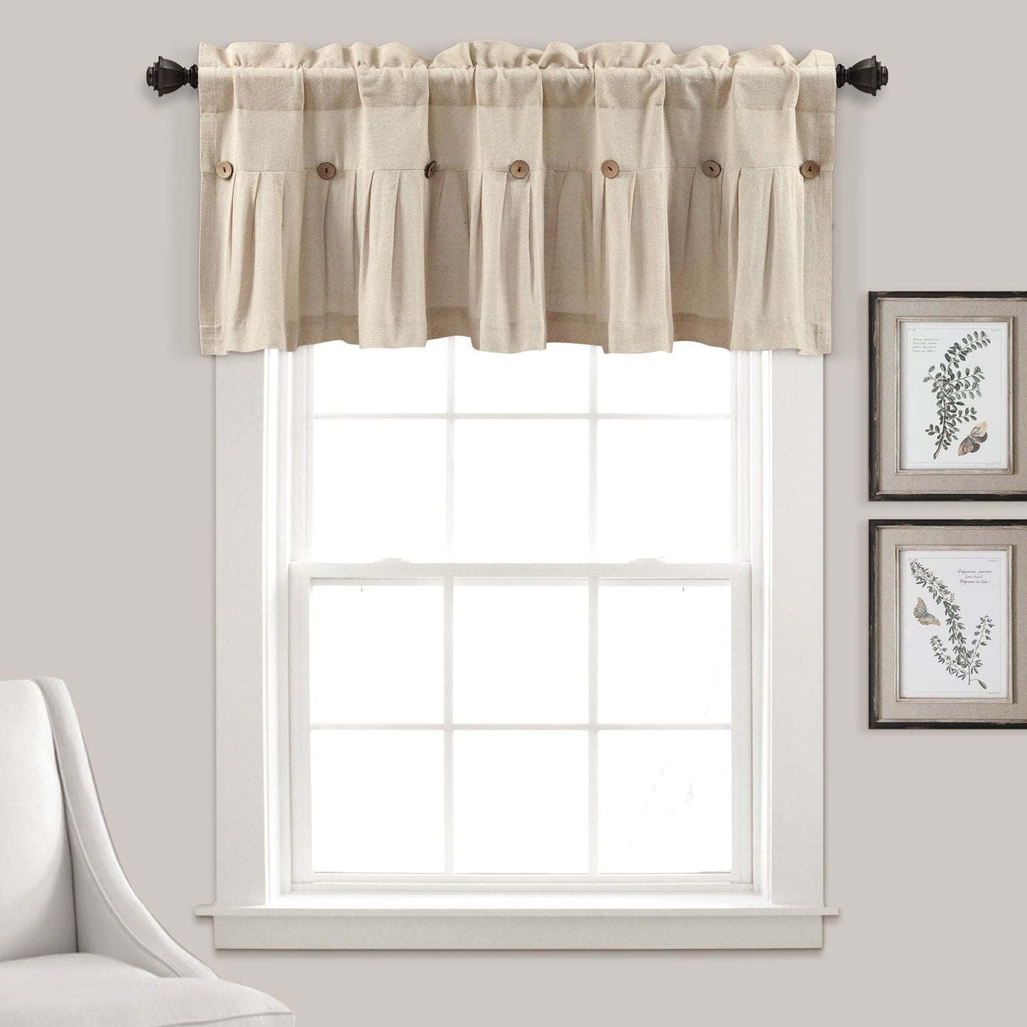 Linen Button Valance