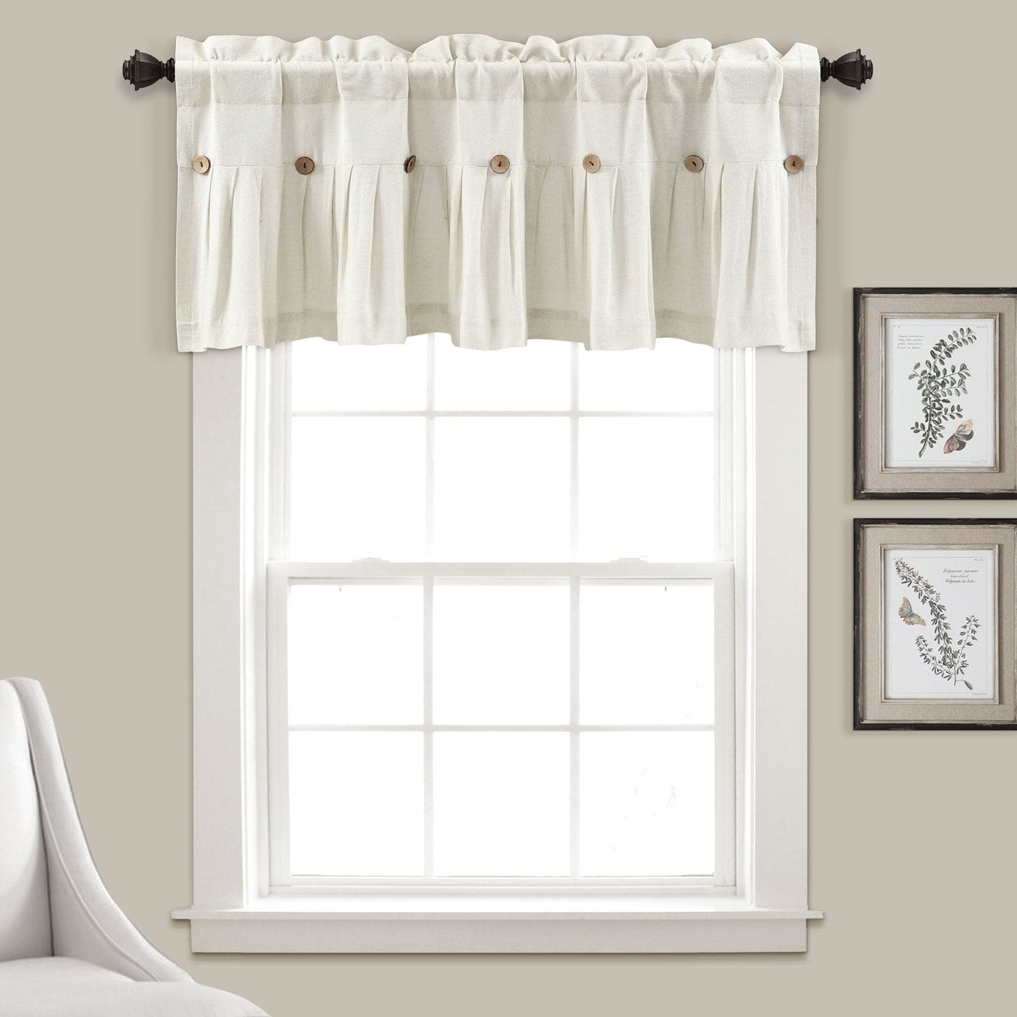 Linen Button Valance