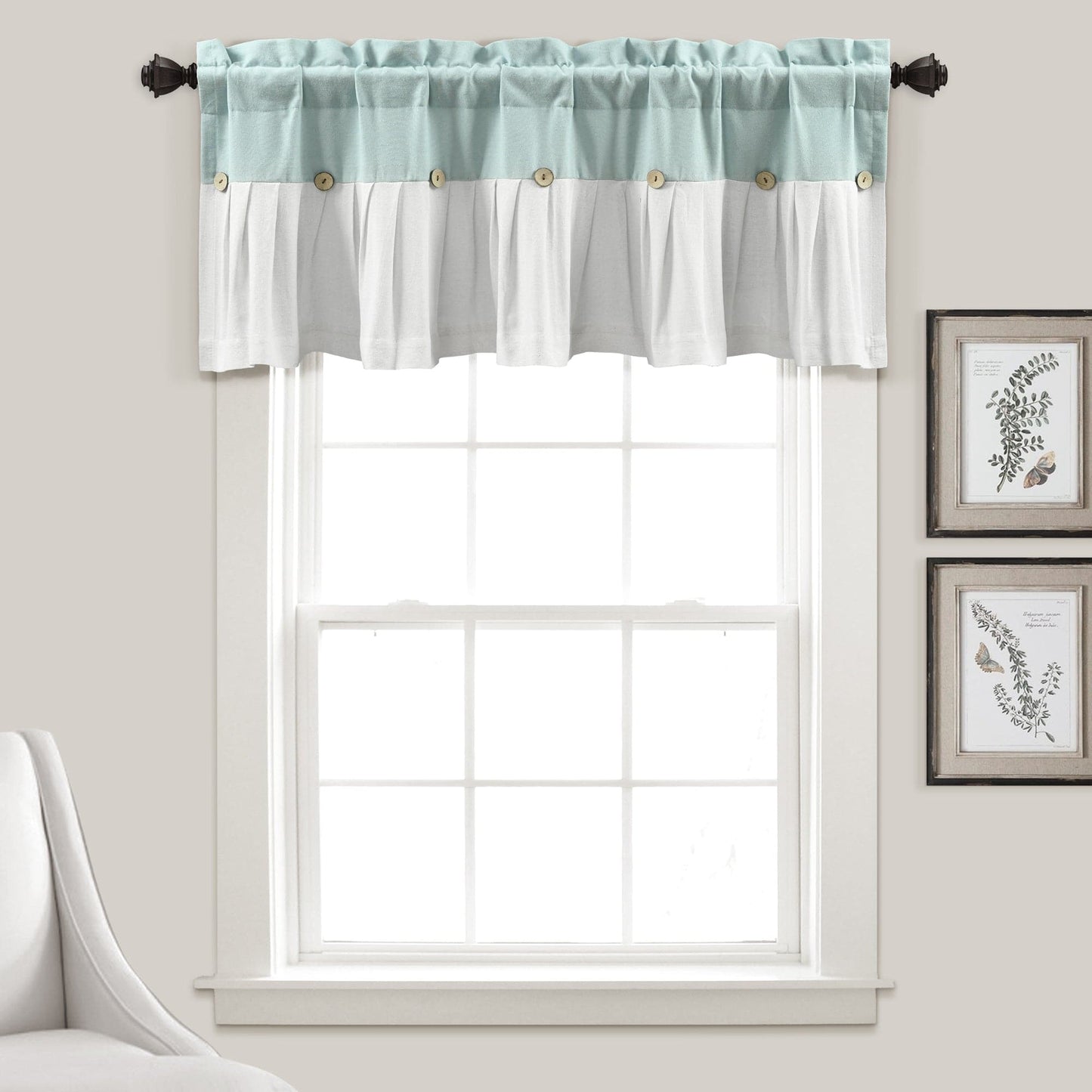 Linen Button Valance