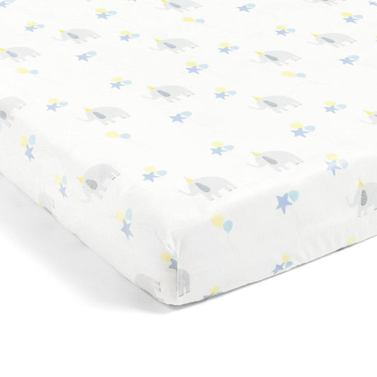 Elephant Balloon Soft & Plush Fitted Crib Sheet