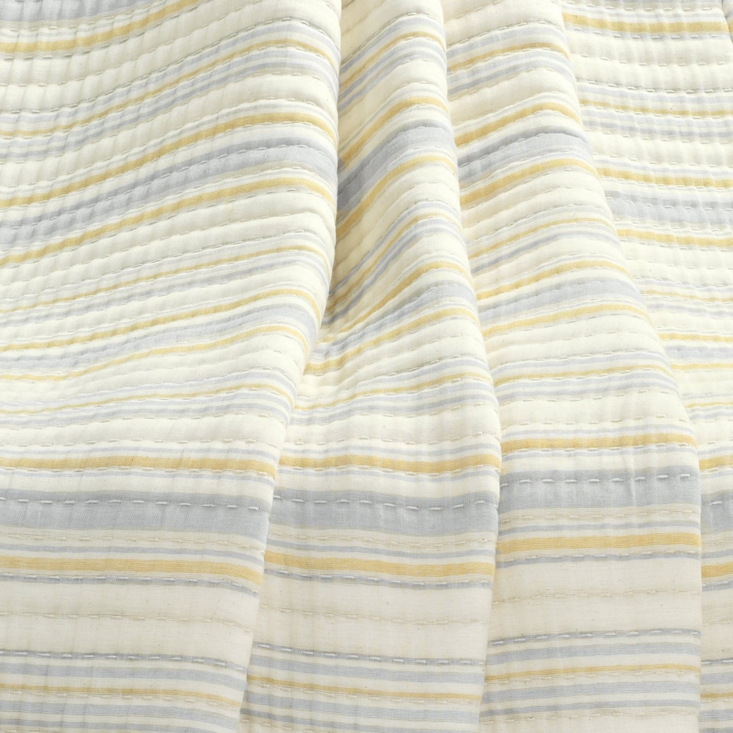 Solange Stripe Kantha Pick Stitch Yarn Dyed Cotton Woven Throw